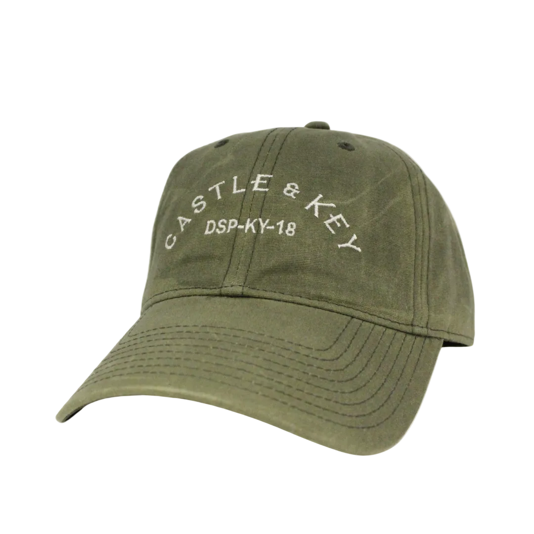 Castle & Key Arch Logo Waxed Canvas Hat - Olive