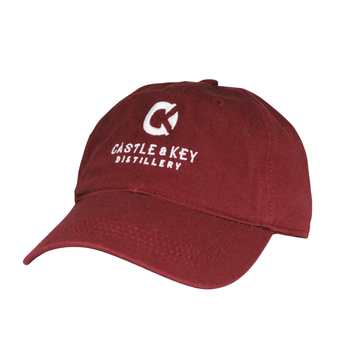 Castle & Key Logo Twill Hat - Dark Red