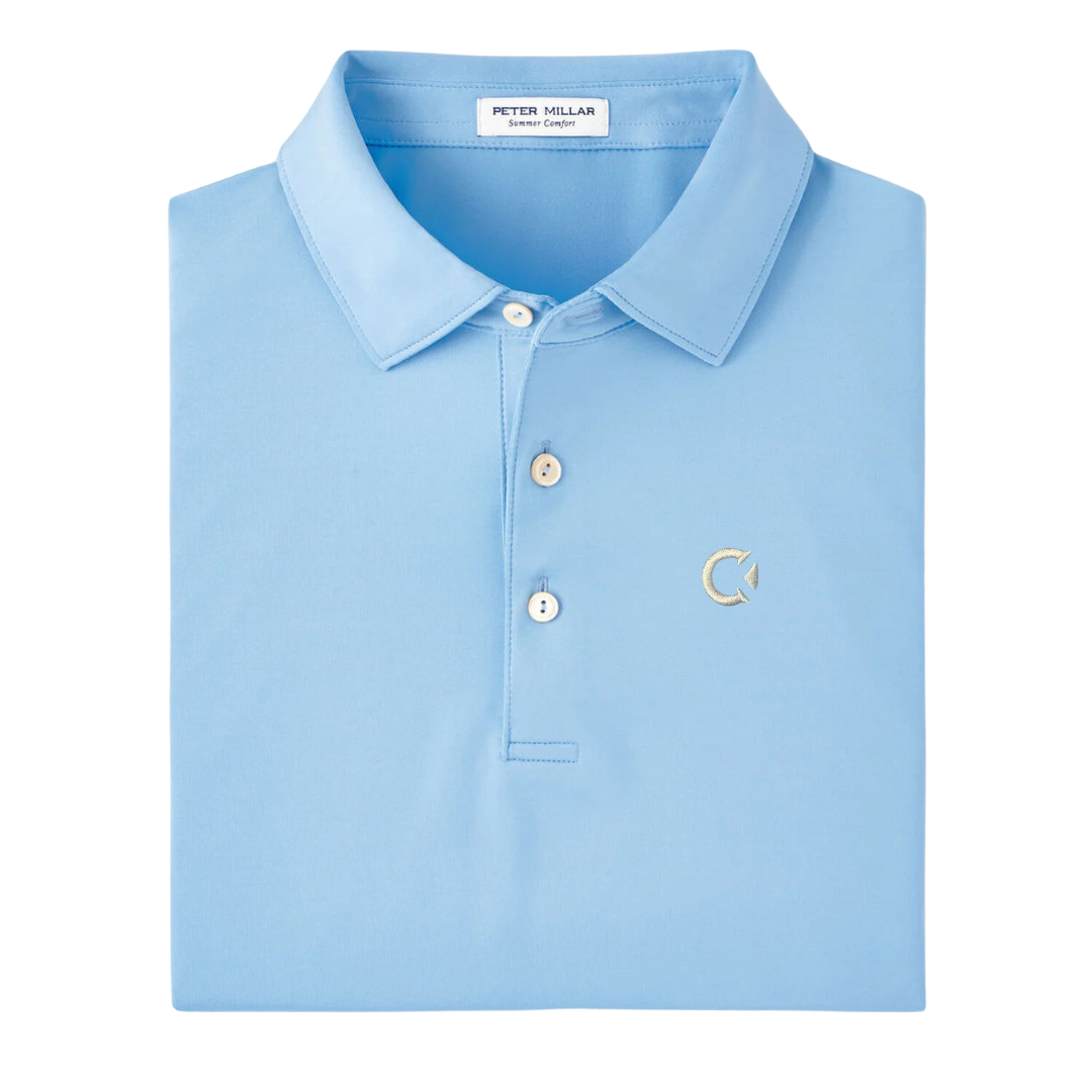Peter Millar Cottage Blue Performance Jersey Polo