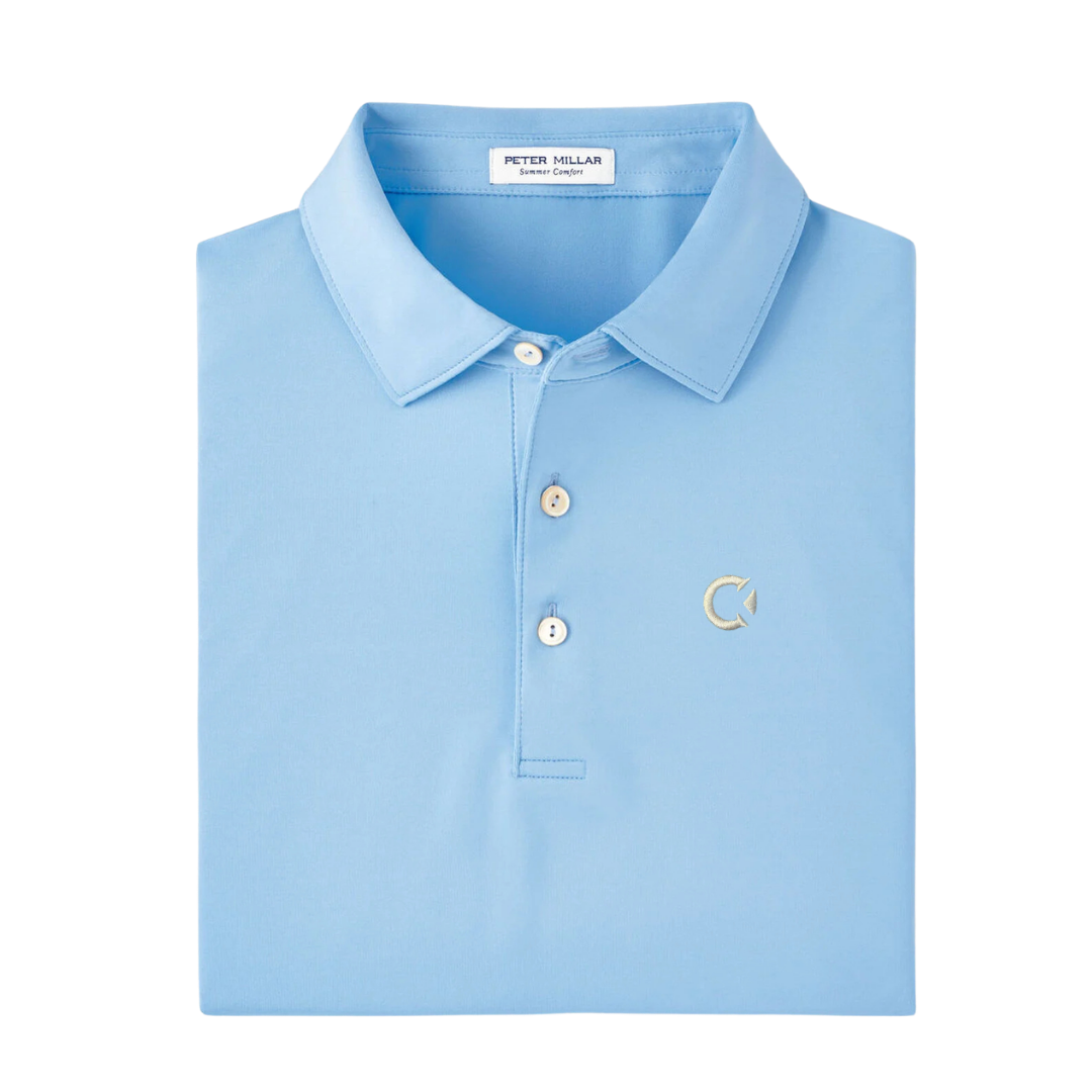 Peter Millar Cottage Blue Performance Jersey Polo
