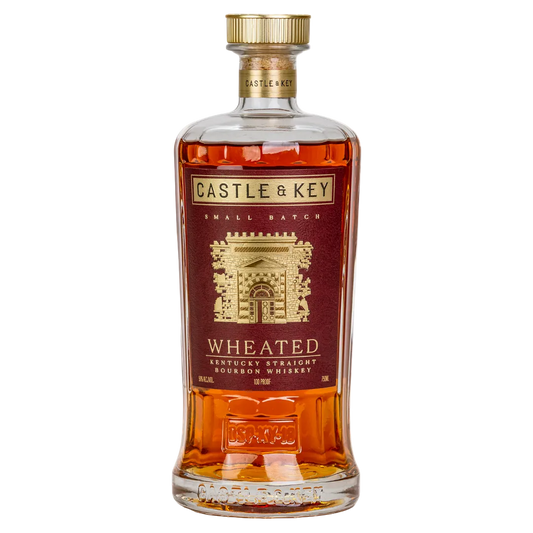 Bottle of Castle & Key wheated Kentucky straight bourbon whiskey 