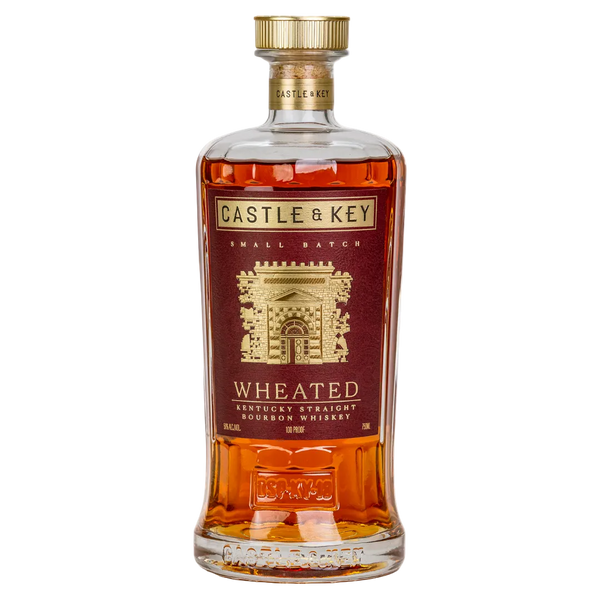 Bottle of Castle & Key wheated Kentucky straight bourbon whiskey 
