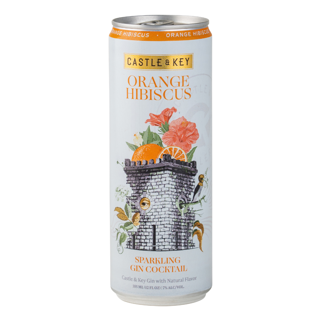 Castle & Key Sparkling Gin Cocktails: Orange Hibiscus