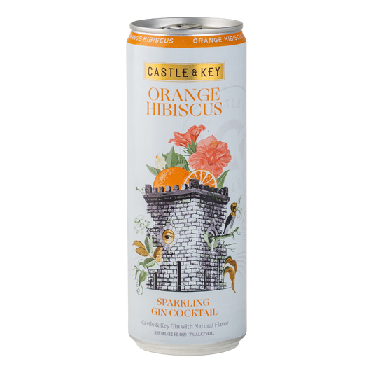 Castle & Key Sparkling Gin Cocktails: Orange Hibiscus
