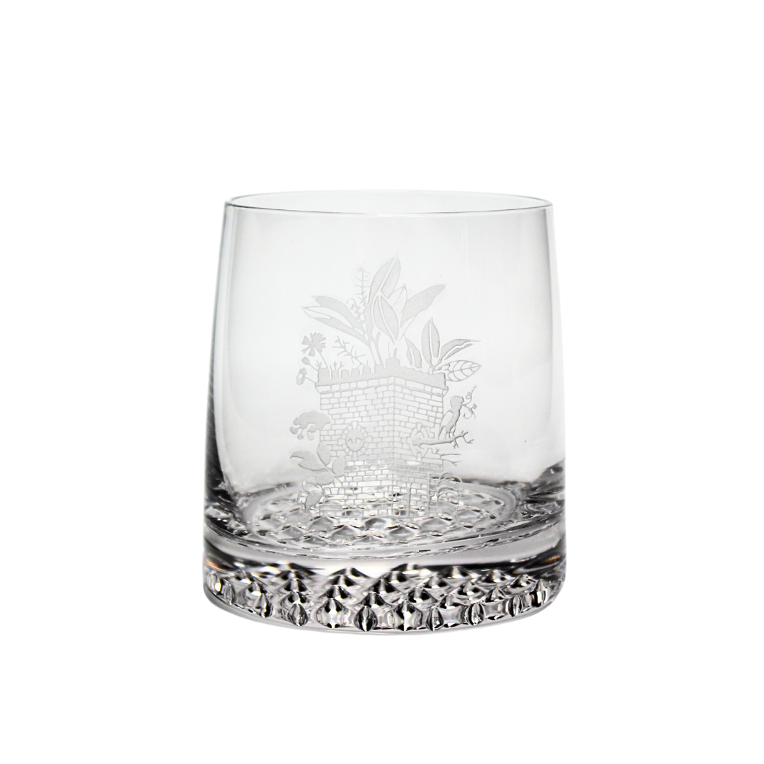 sterling cut logo rocks glass