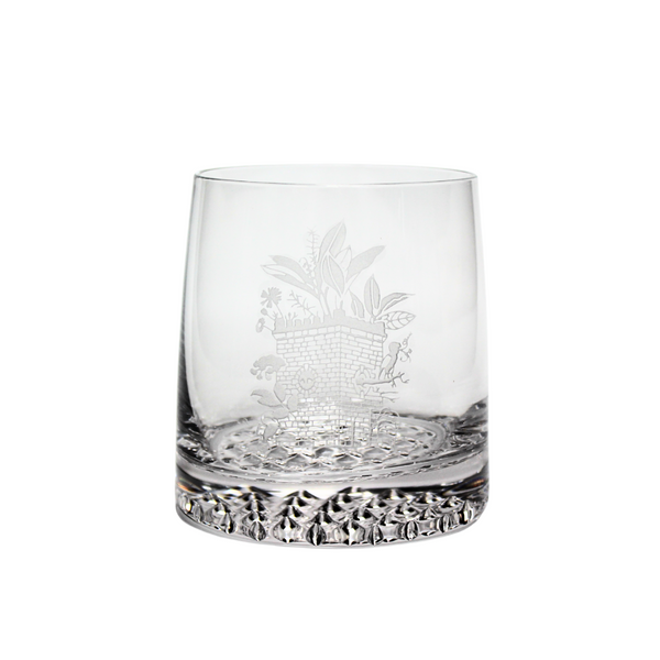 sterling cut logo rocks glass