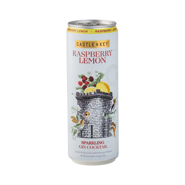 Raspberry Lemon Sparkling Gin Cocktail can